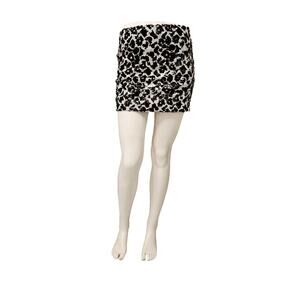 GUESS Ladies Shimmering Dalmatian Sequined Mini Skirt SMALL Black And White